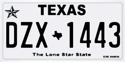 TX license plate DZX1443