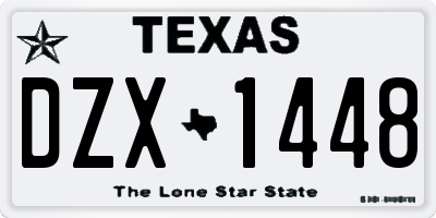 TX license plate DZX1448