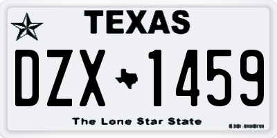 TX license plate DZX1459