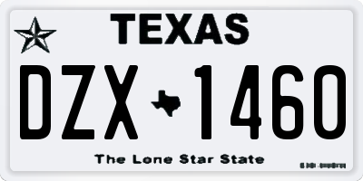 TX license plate DZX1460