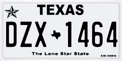 TX license plate DZX1464