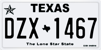 TX license plate DZX1467