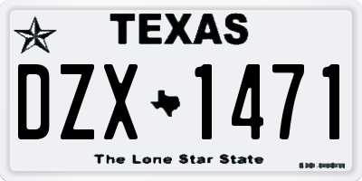 TX license plate DZX1471