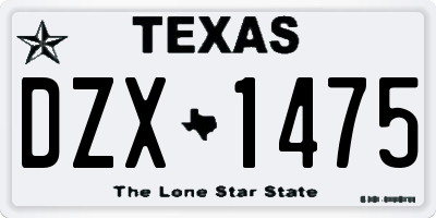 TX license plate DZX1475