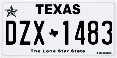 TX license plate DZX1483
