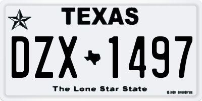 TX license plate DZX1497