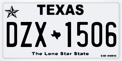 TX license plate DZX1506