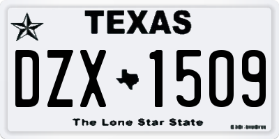 TX license plate DZX1509
