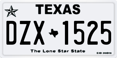 TX license plate DZX1525