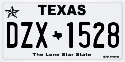 TX license plate DZX1528
