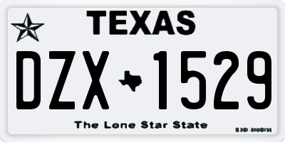 TX license plate DZX1529