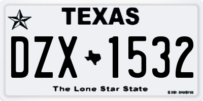 TX license plate DZX1532