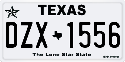 TX license plate DZX1556