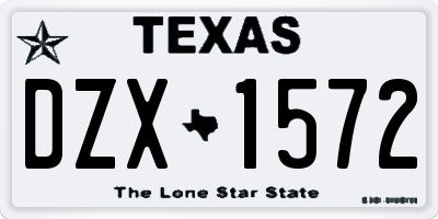 TX license plate DZX1572
