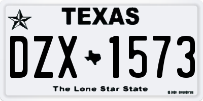 TX license plate DZX1573