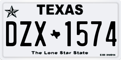 TX license plate DZX1574