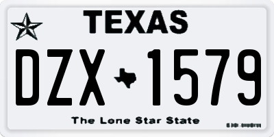 TX license plate DZX1579