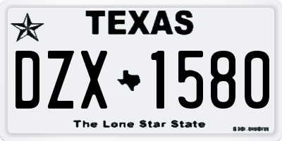TX license plate DZX1580