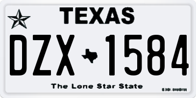 TX license plate DZX1584