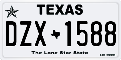 TX license plate DZX1588