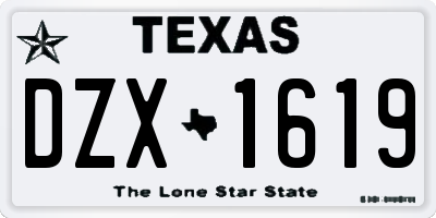 TX license plate DZX1619