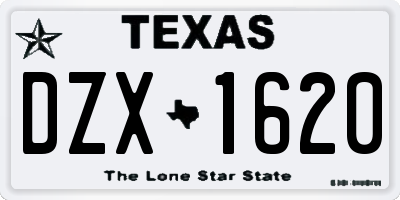 TX license plate DZX1620