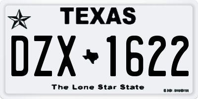 TX license plate DZX1622