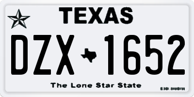 TX license plate DZX1652