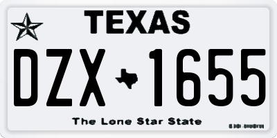 TX license plate DZX1655