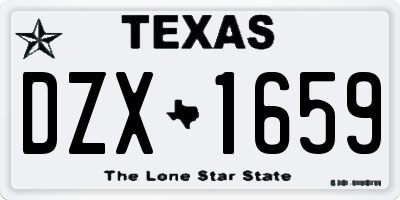 TX license plate DZX1659