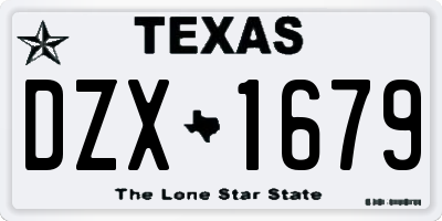 TX license plate DZX1679
