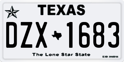 TX license plate DZX1683