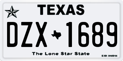 TX license plate DZX1689