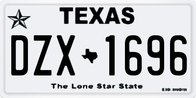 TX license plate DZX1696