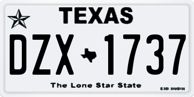TX license plate DZX1737