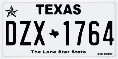 TX license plate DZX1764