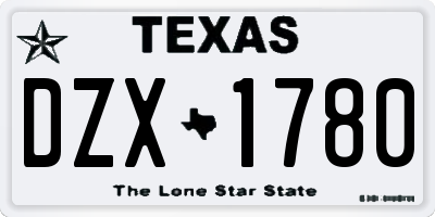 TX license plate DZX1780