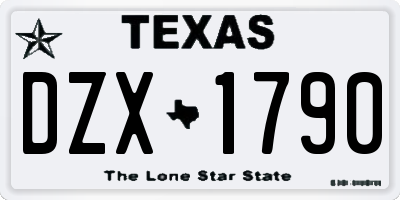 TX license plate DZX1790