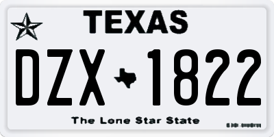 TX license plate DZX1822