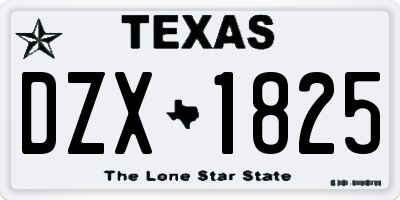 TX license plate DZX1825