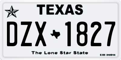 TX license plate DZX1827