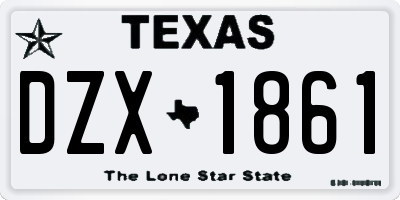 TX license plate DZX1861