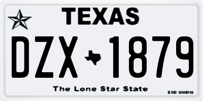 TX license plate DZX1879