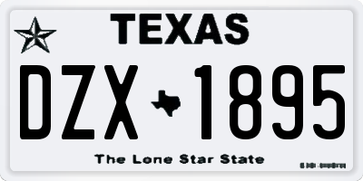 TX license plate DZX1895