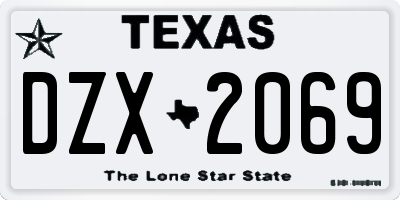 TX license plate DZX2069