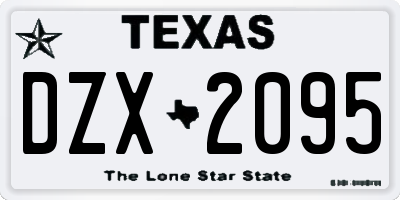 TX license plate DZX2095