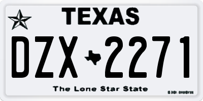TX license plate DZX2271