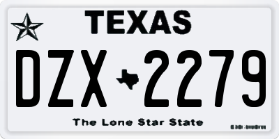 TX license plate DZX2279