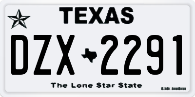 TX license plate DZX2291