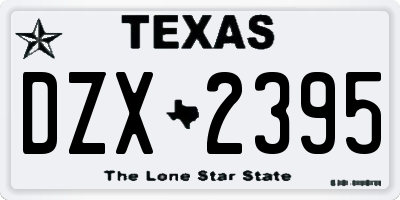 TX license plate DZX2395